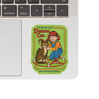 Juju and Moxie Demon Cat vinyl sticker showing detailed design and waterproof construction quality.