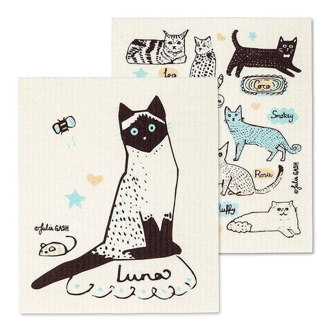 Cats & Names Swedish Dishcloths