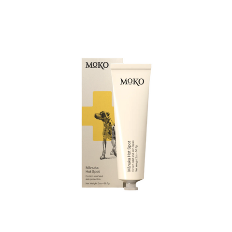 MOKO Manuka Hot Spot cream and packaging on a white background