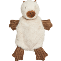 X-Brace Clover Capybara plush dog toy with green four-leaf clover pattern and reinforced stitching.