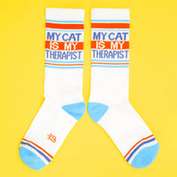 My Cat Is My Therapist Crew Socks