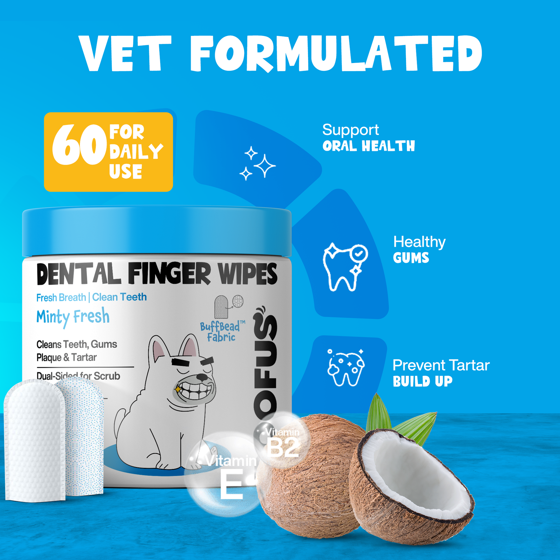 Roofus | Dental Wipes | 60ct