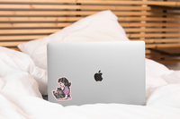 Yarnival Men are Better in Books sticker shown in a lifestyle setting or from an alternate angle.