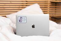 Yarnival I Feel a Hissy Comin' On vinyl sticker applied to laptop showing real-world usage