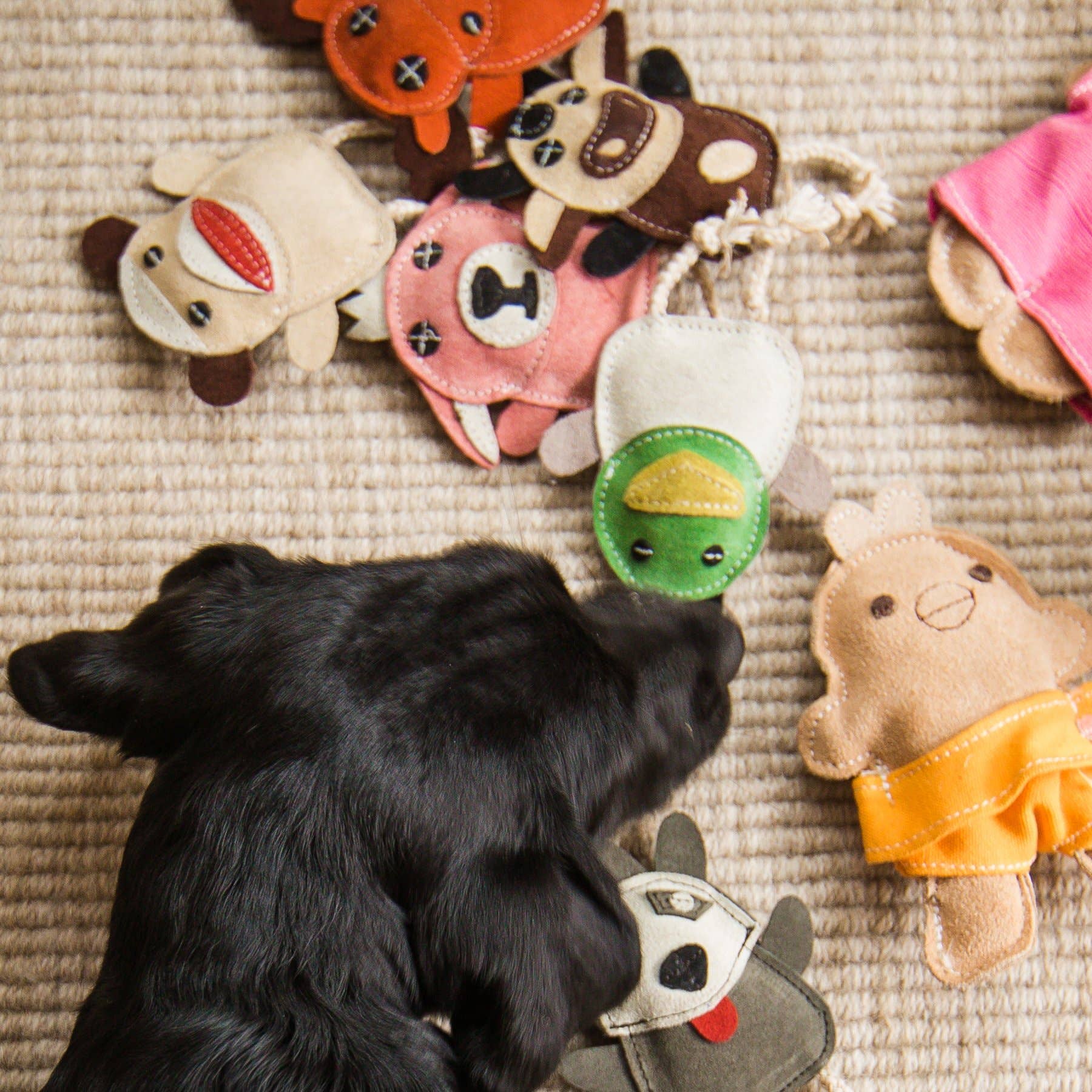 HuggleGroup - Natural Leather Wee Buddies Duck & Bunny Dog Toys (2pk)