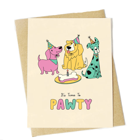 Time To Pawty Greeting Card