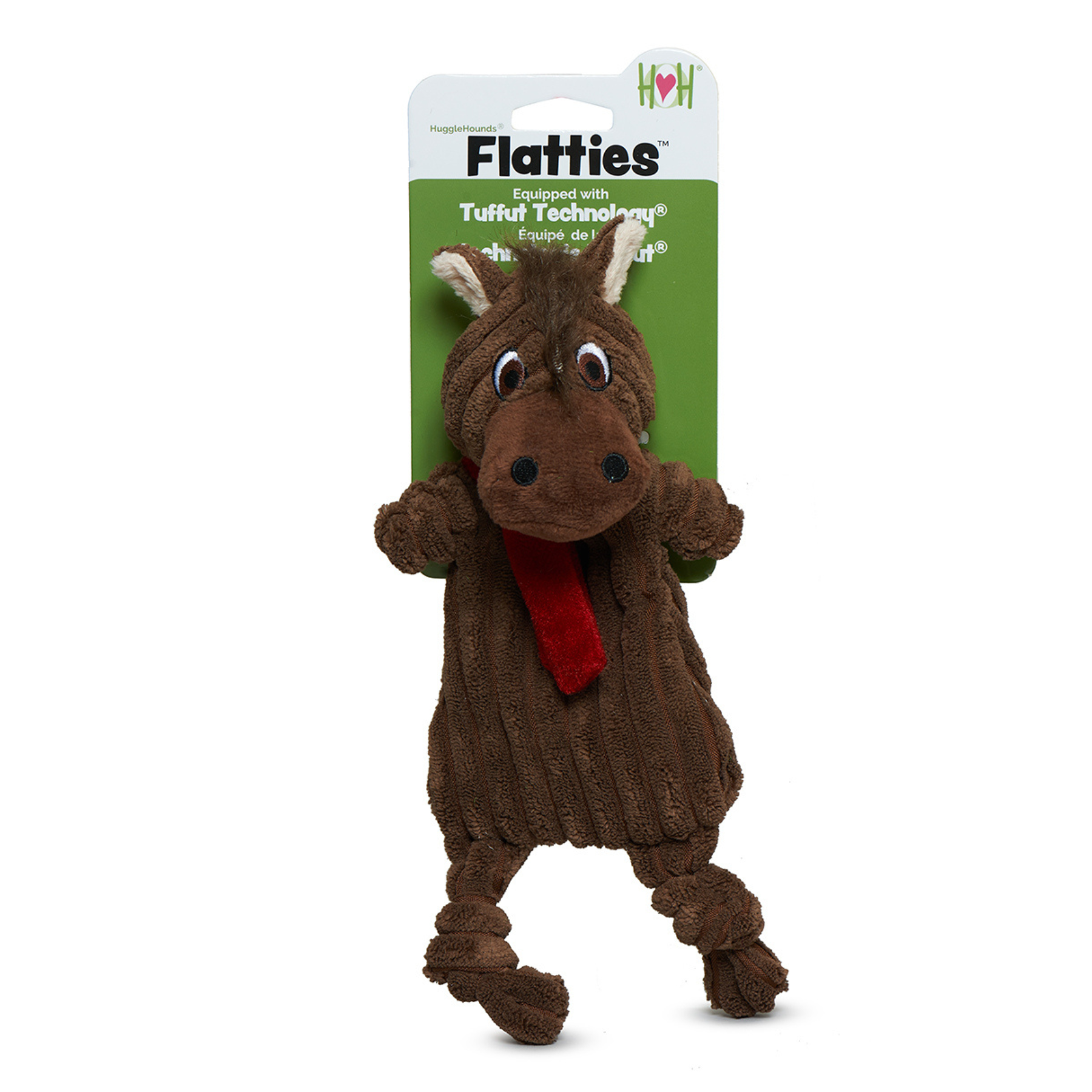 HuggleFlatties Pasture Pals 3-pack flat plush dog toys displayed in packaging or grouped together showing farm animal designs.