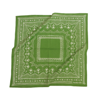 Green bandana with white pattern on a white background