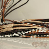 Close-up detail of Alvalley braided leather snap lead showing intricate hand-braided craftsmanship and quality construction.