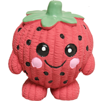 Fruitie Cuties Foodies Ruff-Tex three-pack dog toys showing detailed construction and textured fabric materials.