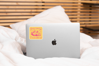 Yarnival Sorry I Can't Go I'm an Indoor Cat sticker shown in a lifestyle setting highlighting its fun design.