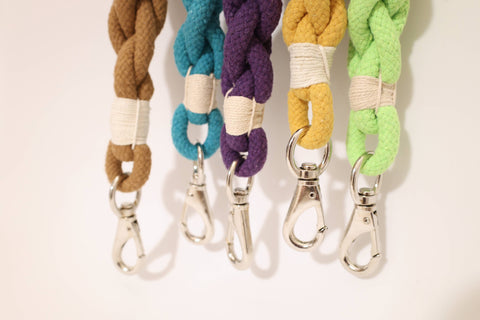 Handmade Sustainable Colorful Cotton Rope Dog Leash: Earth Brown