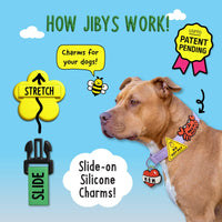 Close-up detail of the Jiby Dog Crew Therapy Dog Jiby Dog Charm showing texture and finish.