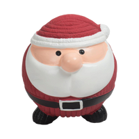 HuggleGroup Santa Ruff-Tex Ball, a festive holiday dog toy in red with a textured rubber surface.