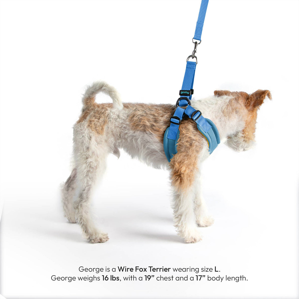 Gooby Escape Free Harness in soft pastel tones shown from a detailed close-up angle.
