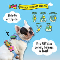 Jiby Dog Crew Ribbon Pink Jiby Dog Charm shown from an alternate angle highlighting its design details.