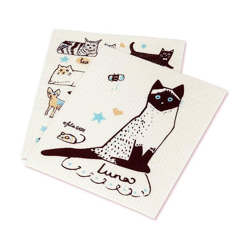 Cats & Names Swedish Dishcloths