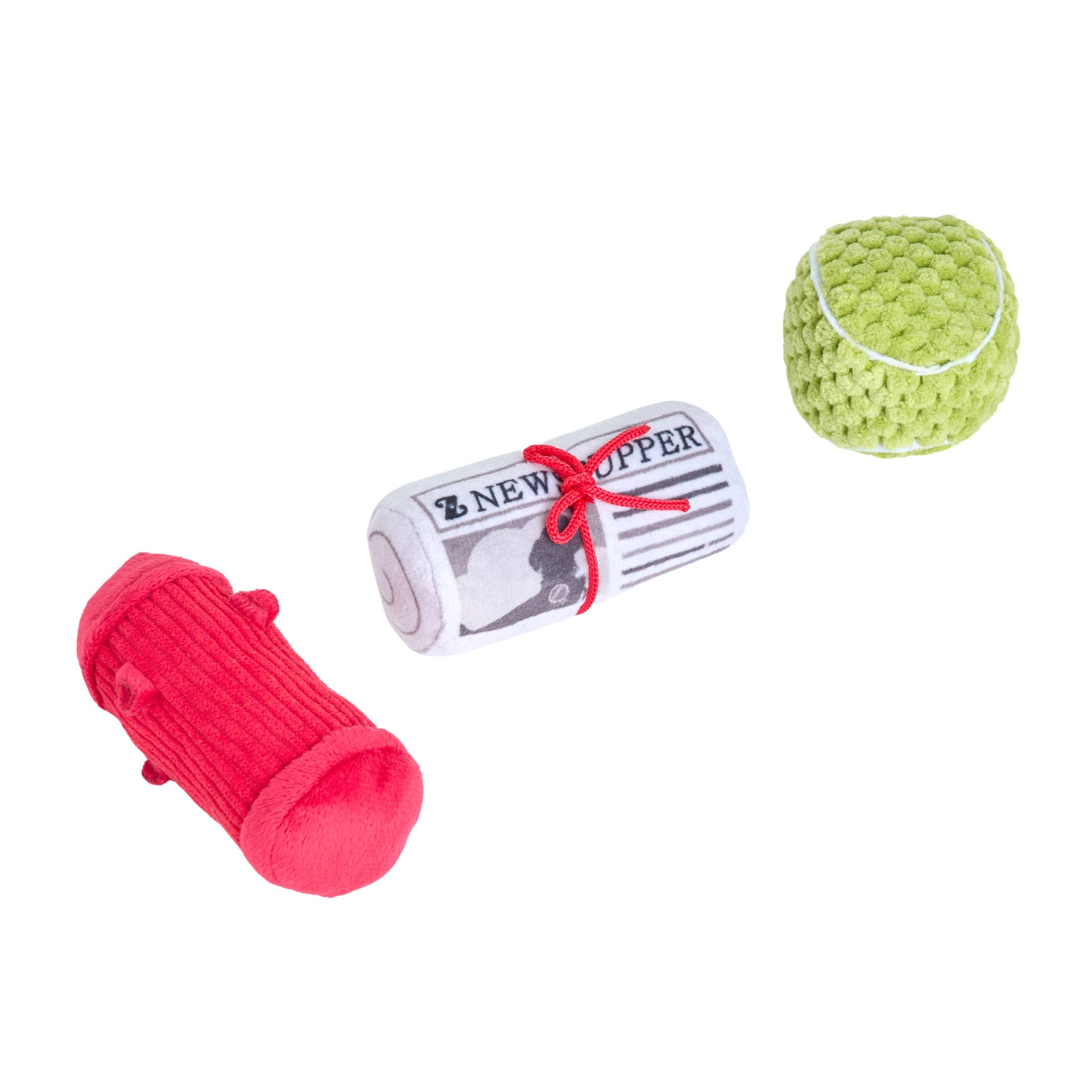 ZippyPaws Dog's Best Friends 3-Pack product packaging showing three small squeaky plush toy companions for dogs.