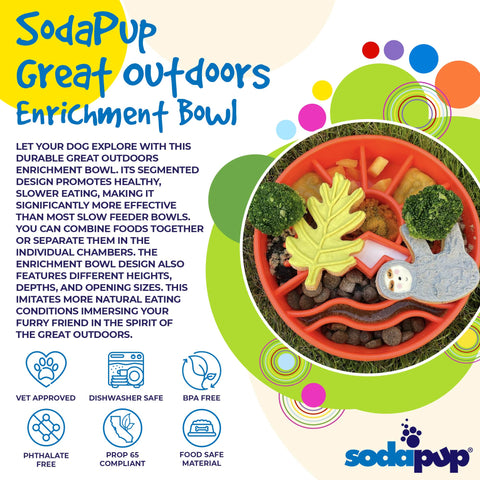 SodaPup - Great Outdoors Design eBowl Enrichment Slow Feeder Bowl for