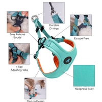 Gooby Escape Free Harness in soft pastel tones displayed to highlight its secure, snug-fit design.