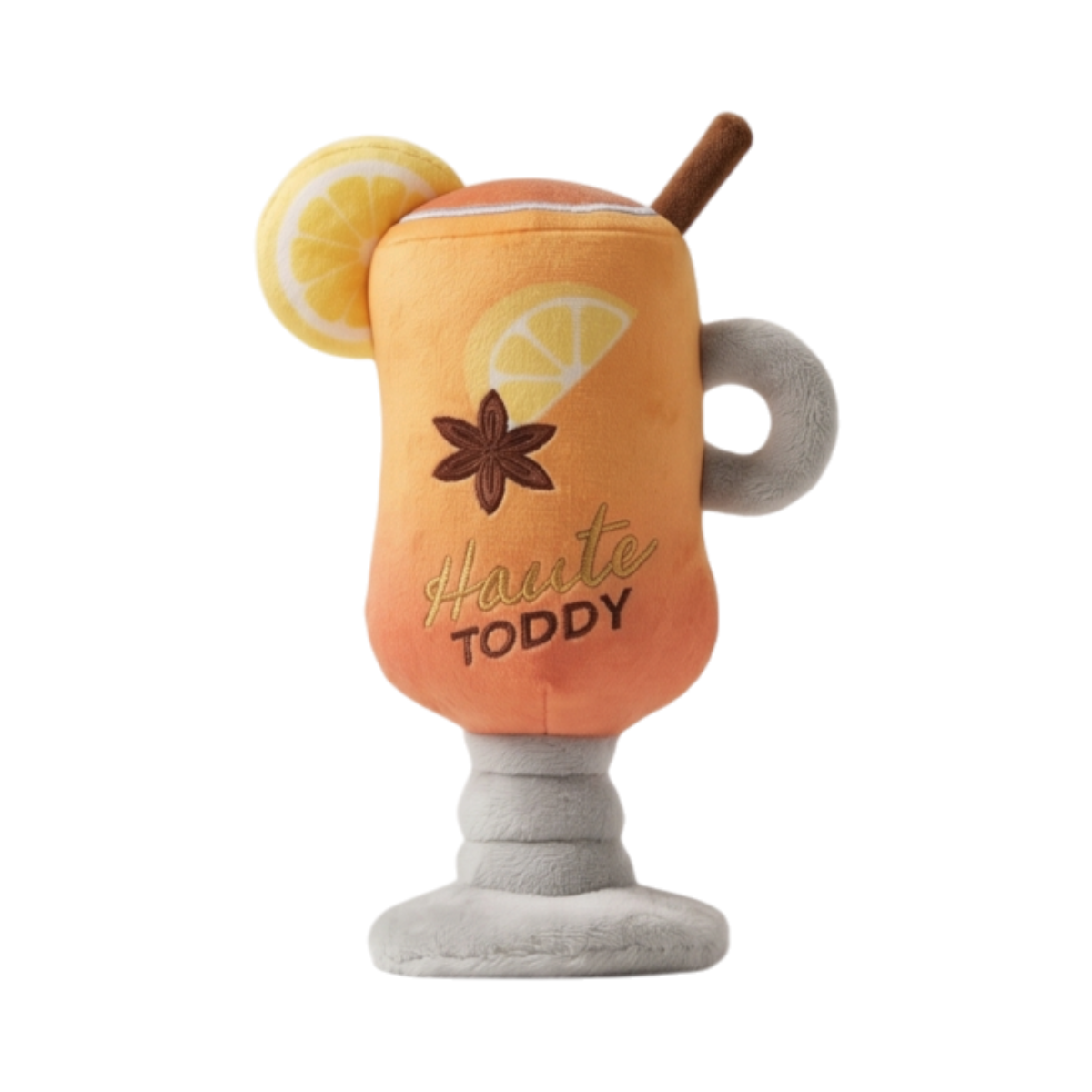 Haute Diggity Dog Haute Toddy holiday squeaker dog toy shaped like a festive cocktail drink.