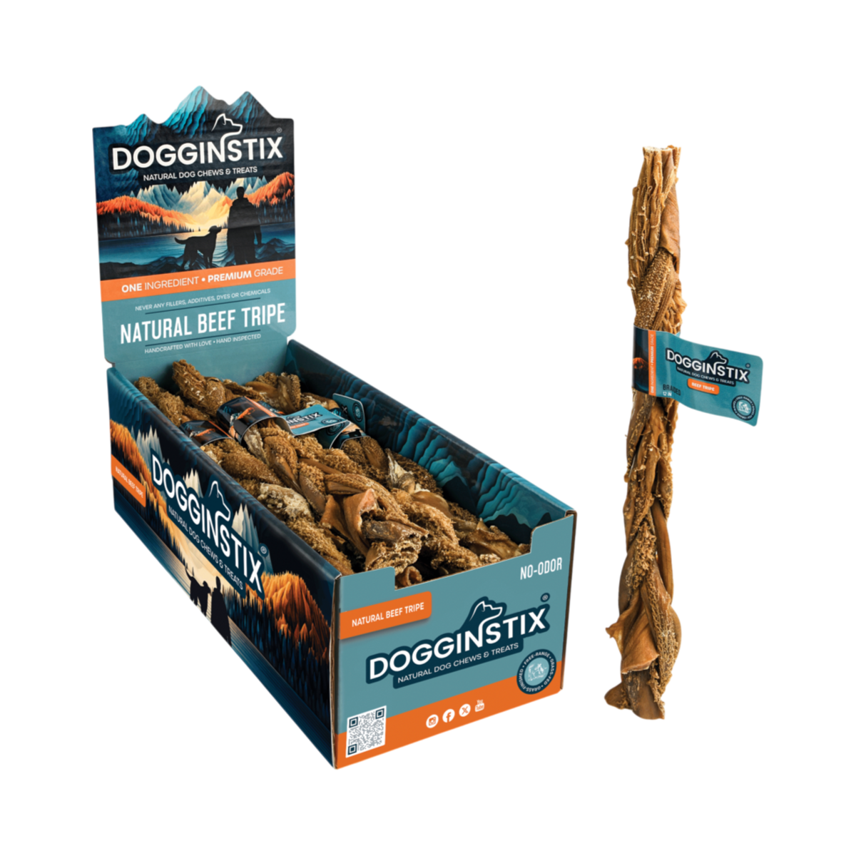 Dogginstix | 12" Braided Beef Tripe