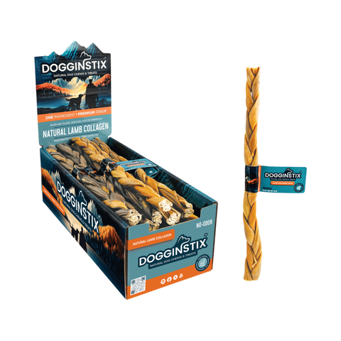 Dogginstix | 12" Braided Lamb Collagen