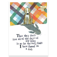 Calypso Cards pet sympathy greeting card featuring A Good and Perfect Friend design in 4.5 x 6.25 inch format.