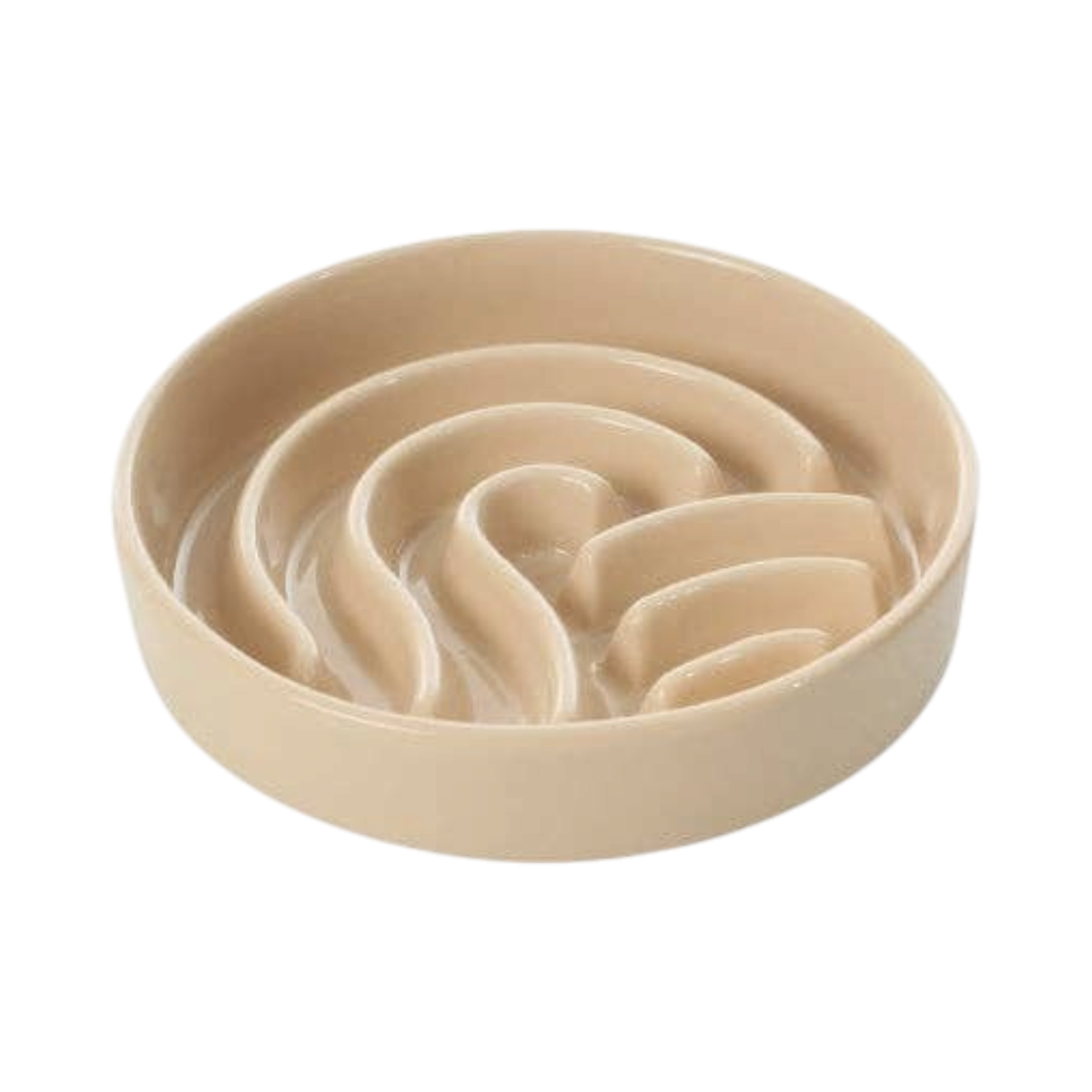 Close-up detail of the PEHOM Wave Slow Feeder bowl showing its curved ridge pattern.