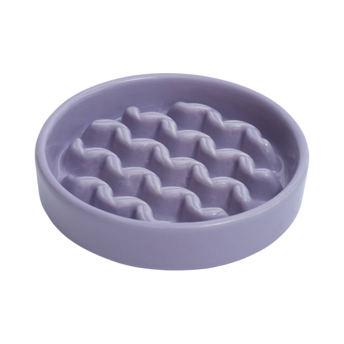 Close-up detail of the PEHOM Macaroni slow feeder bowl showing its textured feeding surface pattern.