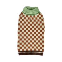 Finnegan's Standard Goods Campfire Check Sweater for dogs in a cozy plaid pattern, shown as primary product view.