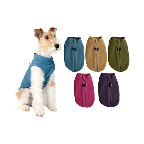 Gooby Zip Up Fleece Vest for dogs displayed as a front-facing primary product shot.