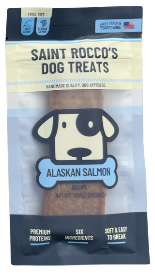 Saint Rocco's Singles treat close-up revealing texture and ingredient details of this artisan dog snack.