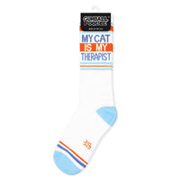 My Cat Is My Therapist Crew Socks