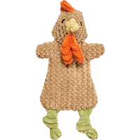 HuggleFlatties Pasture Pals 3-pack flat plush dog toys displayed showing farm animal characters and squeaker details.