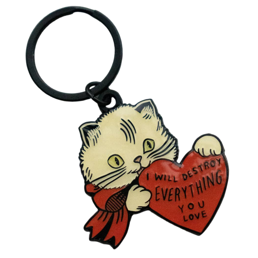 Destroy Cat Keychain