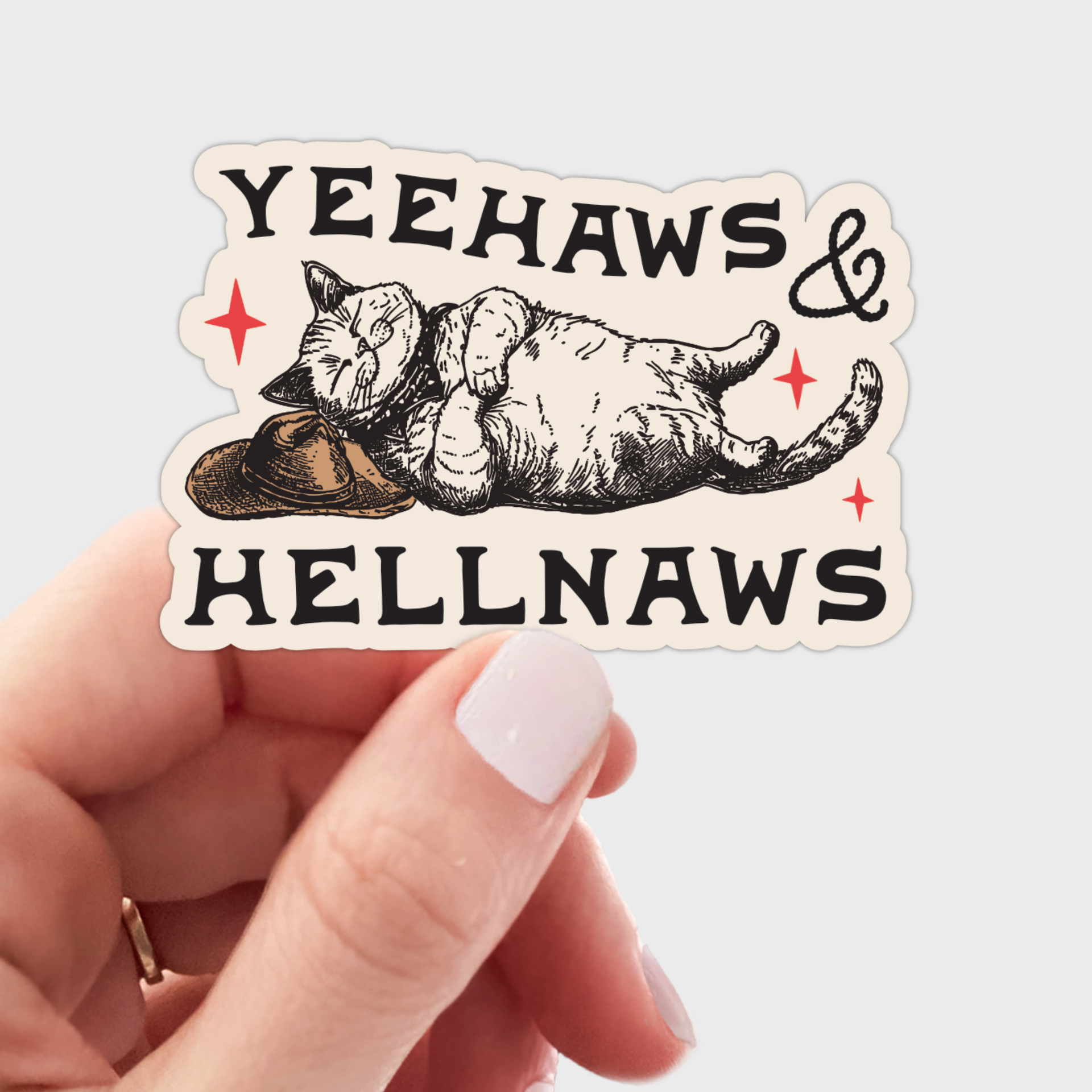 Yeehaws and Hellnaws Sticker