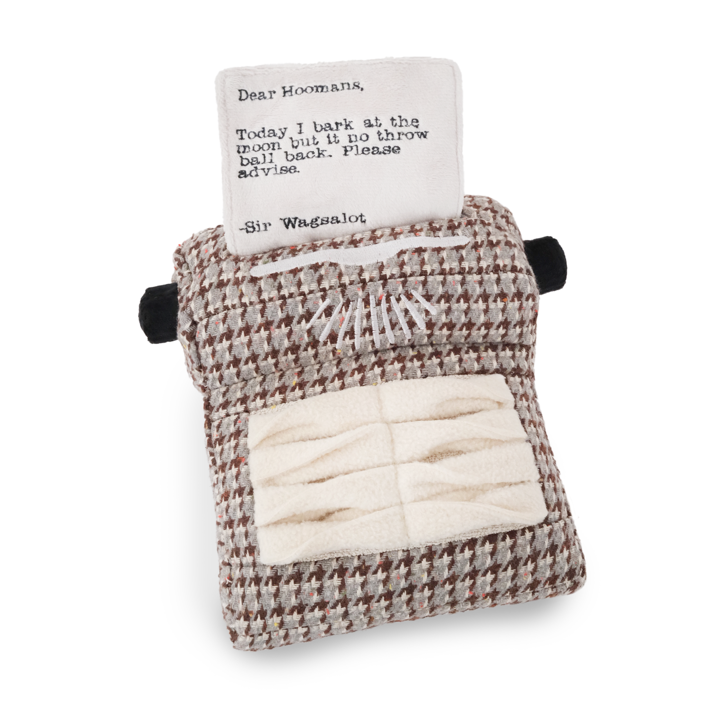 Lambwolf Collective Typewriter Enrichment Dog Toy snuffle puzzle with multiple compartments for mental stimulation