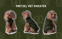 Pehom Pretzel Sweater dog clothing shown from an alternate angle highlighting fit and fabric texture.