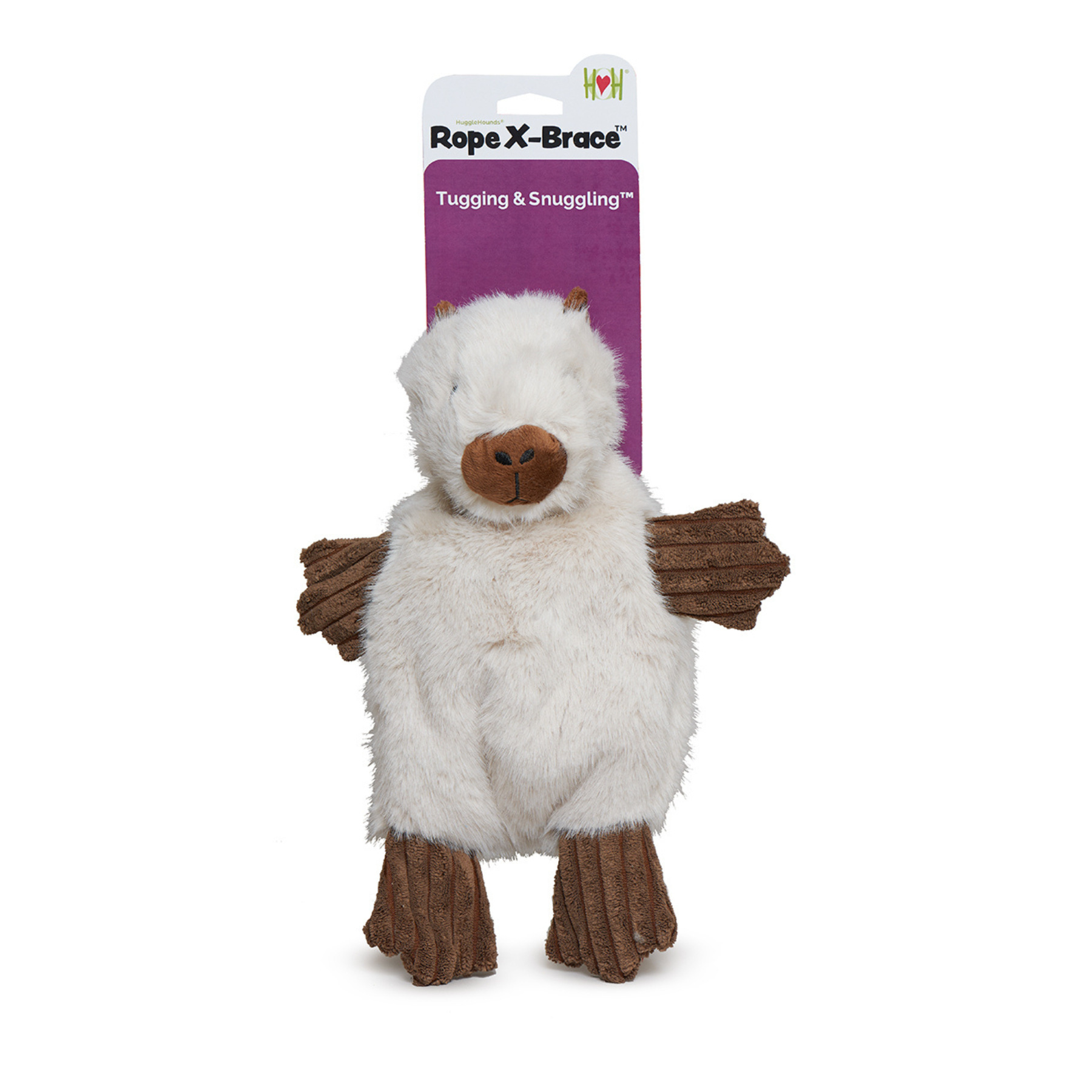 X-Brace Clover Capybara dog toy showing detailed stitching and reinforced seam construction for durability.