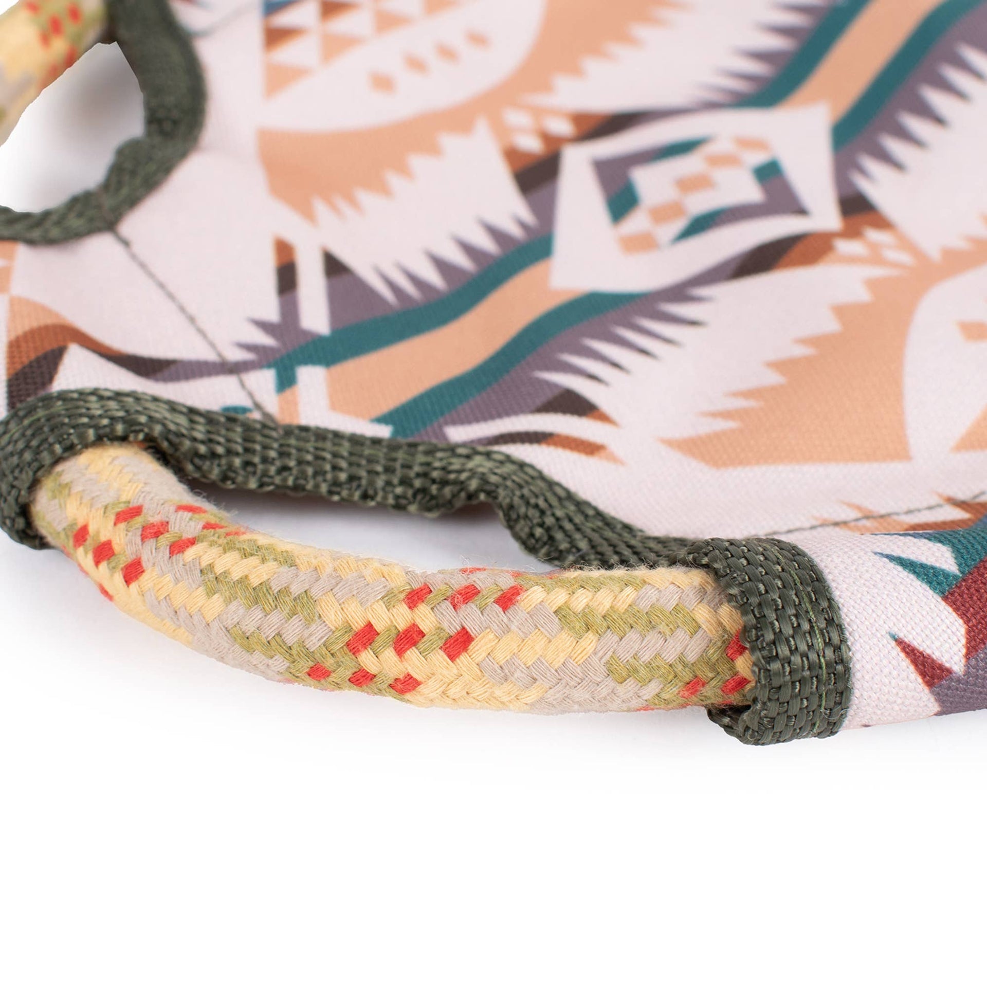 Pendleton Flying Rope Disc by Carolina Pet Company showing detailed view of rope construction and textile pattern.