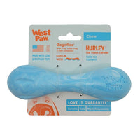 West Paw Puppy Hurley toy shown in use with small dog demonstrating appropriate size and grip.