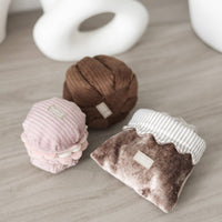 Lambwolf Collective Petite Two enrichment dog toy set showing French pastry-inspired snuffle and burrow toys with fabric details.