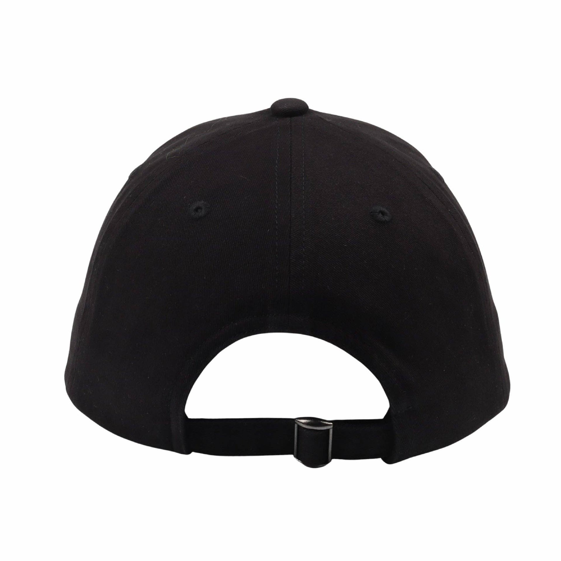 HATPHILE embroidered pug baseball cap shown from back or side angle displaying construction details and fit.