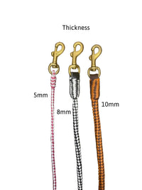 Alvalley Braided Leather Snap Leads showing detailed close-up of handcrafted braided leather construction and quality craftsmanship.
