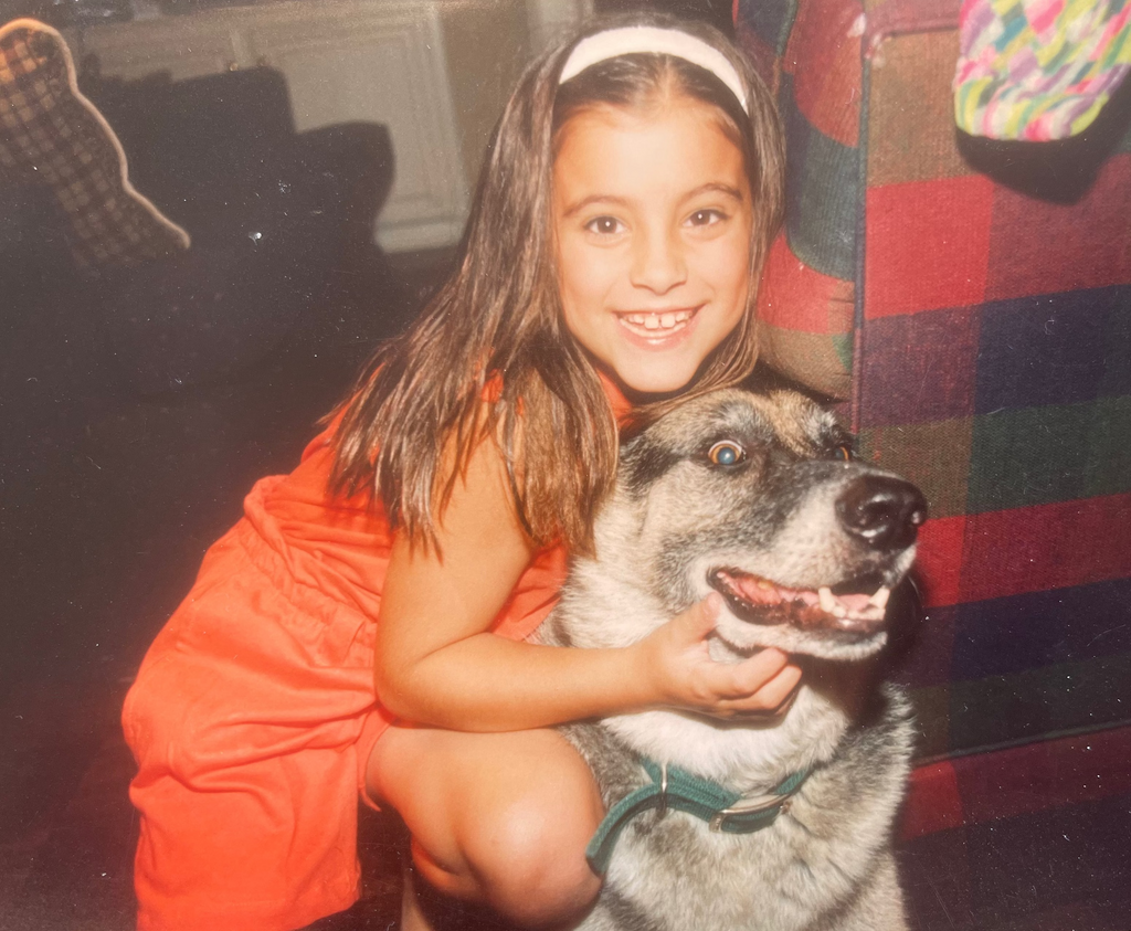 Dog Dish owner, Emily, with her childhood dog, Baron.