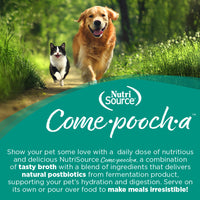 NutriSource Come-Pooch-A Turkey wet dog food shown in a lifestyle setting highlighting serving or use.