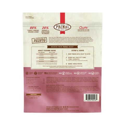Primal | Pronto | Turkey & Sardine 4lb