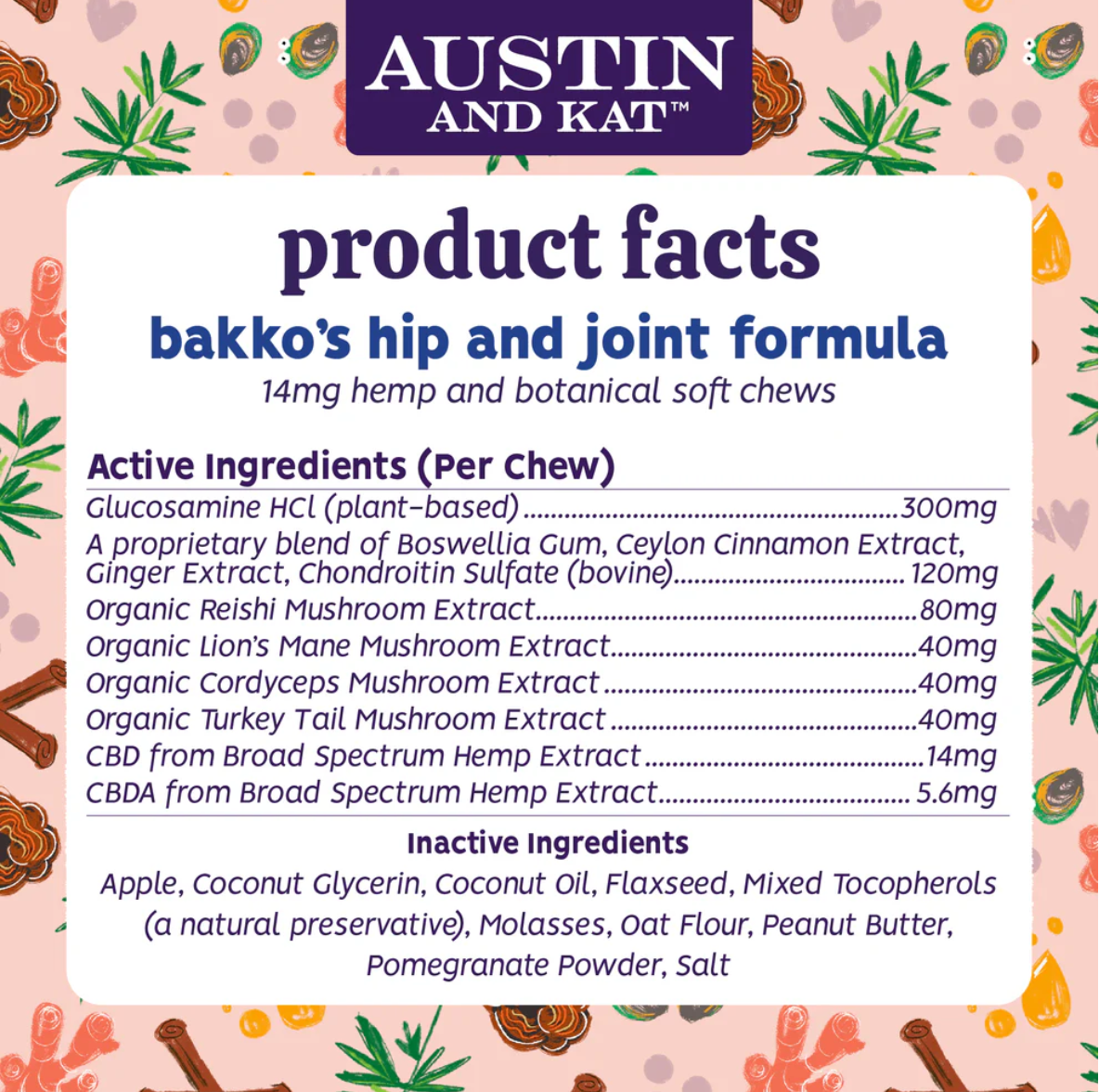 Bakko's Hip & Joint Formula Soft Chew 14mg