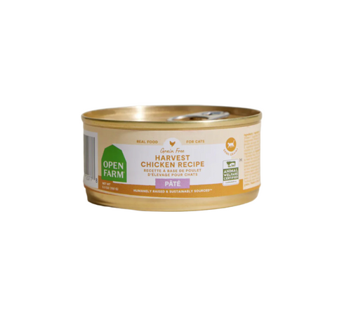 Open Farm Chicken Pâté wet cat food can with smooth texture and premium packaging design.